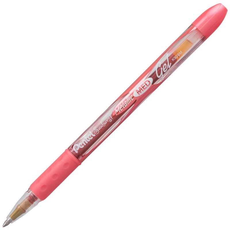بنتل قلم جل معدني من Pentel Sunburst، خط متوسط، حبر دائم، متنوع، 5 عبوات (K908MBP5M1) - Image 2